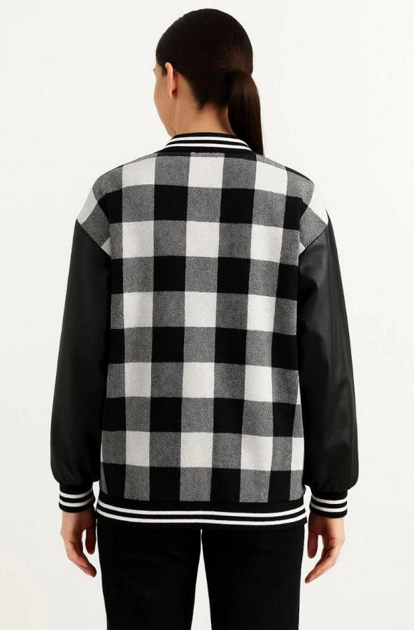 Kolları Suni Deri Içi Astarlı Oduncu Kolej Içi Ceket