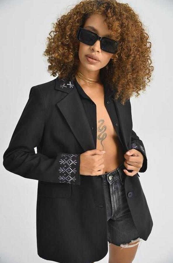 Leomie Nakışlı Blazer Ceket 6106