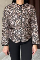 Leopar Leopar Desenli Kapitone Ceket