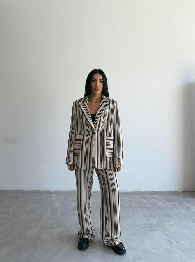 Ottoman Çizgili Ceket-Pantolon Tk