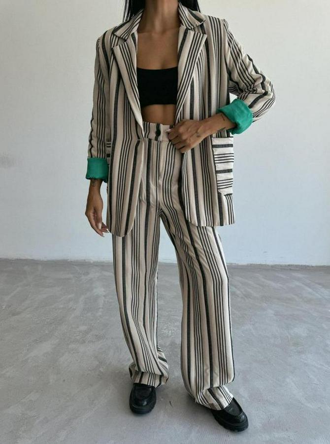 Ottoman Çizgili Ceket-Pantolon Tk