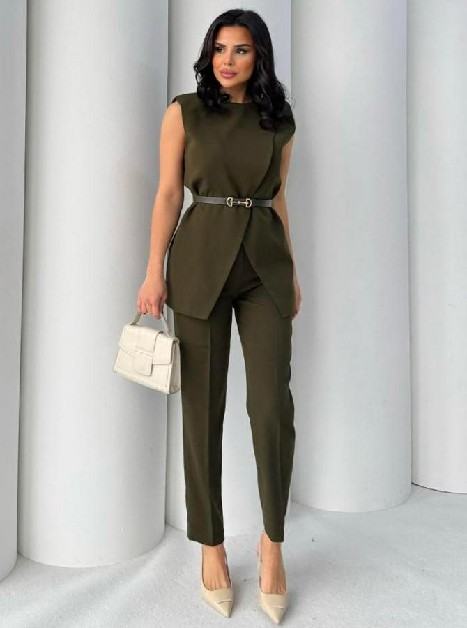 Vatkalı Ceket Pantolon Ikili Takım