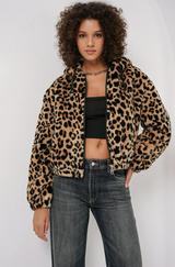 Kapüşonlu Peluş Crop Ceket