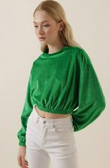 Kadife Crop Bluz