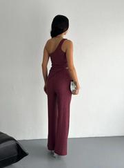 Asimetrik Crop Pantalon Ikili Takım