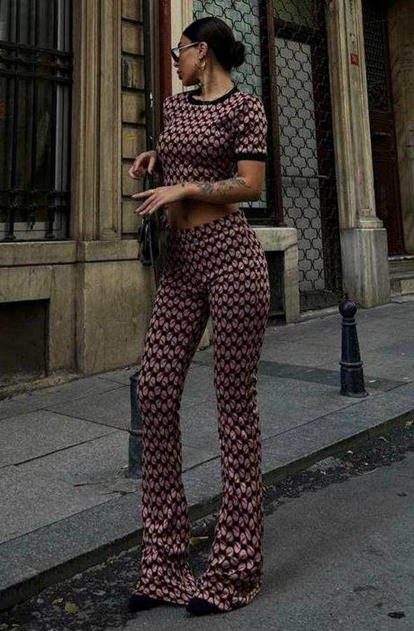 Brenda Desenli Crop Takım 9019-08