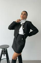 Chanel Crop Ceket-Kisa Etek Takim