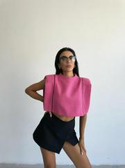 Chanel Vatkali Crop Bluz
