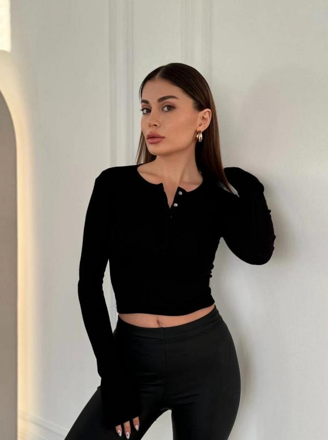 Cıt Cıt Detaylı Uzun Kollu Crop