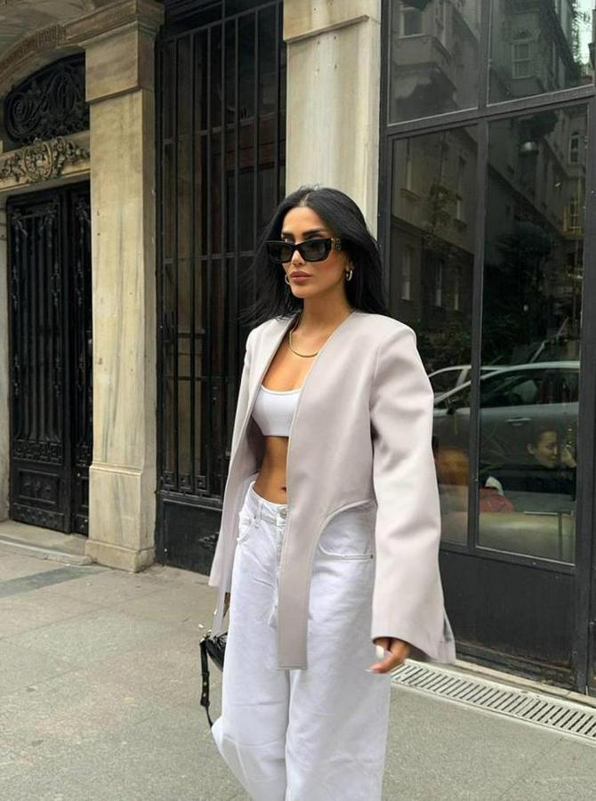 Crop Ceket Bağlama Kuyruklu