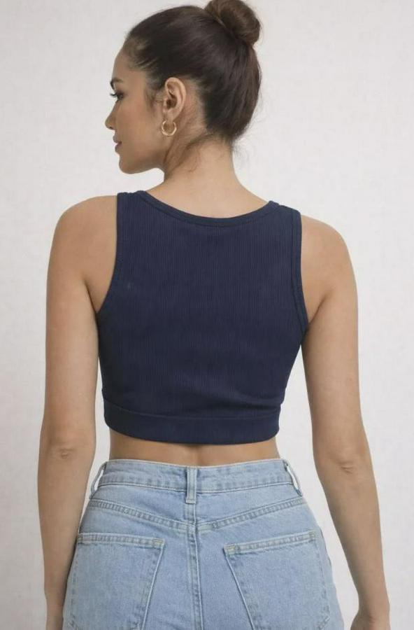 Fitilli Baskılı Crop