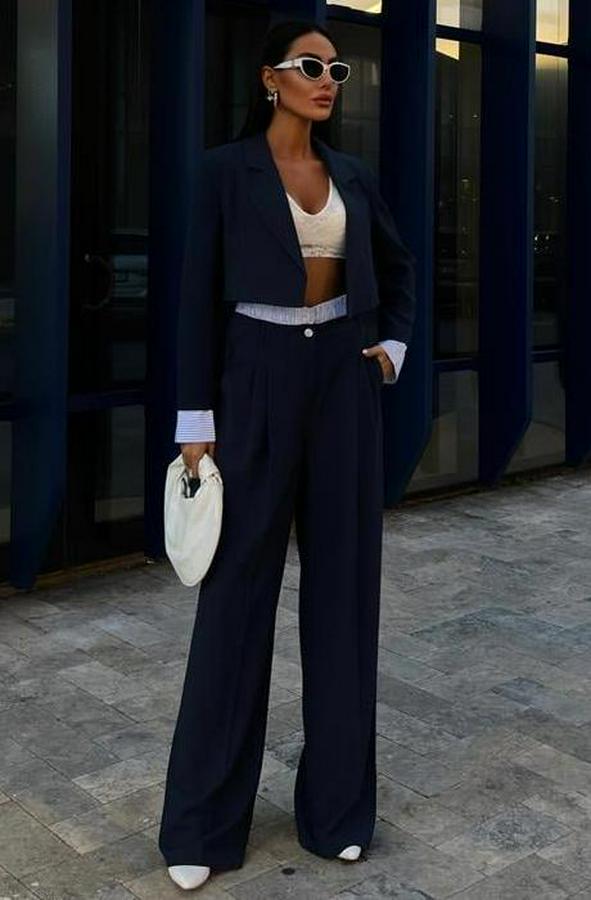 Garni Detaylı Crop Ceketli Takım 10075