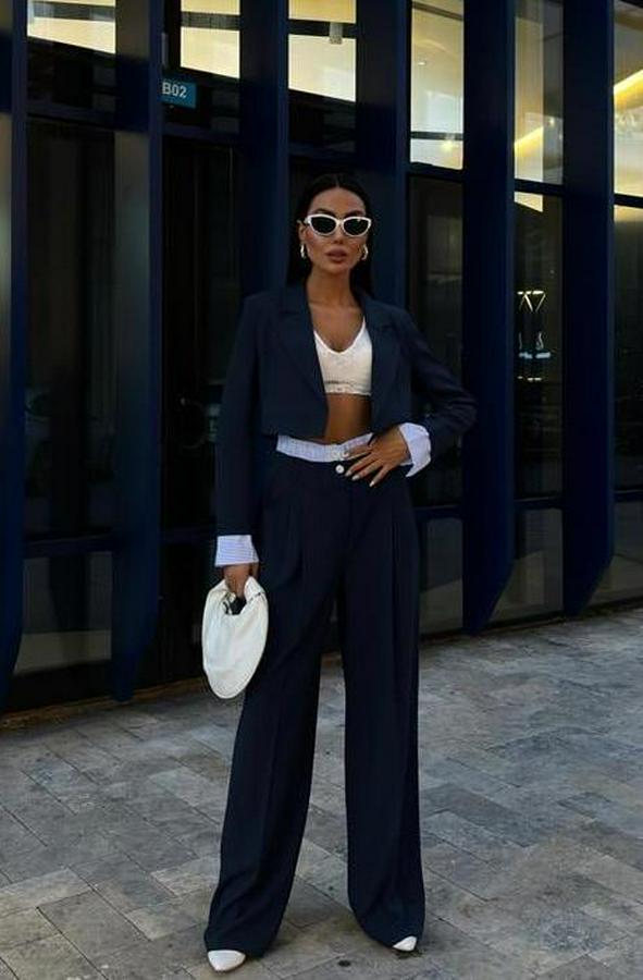 Garni Detaylı Crop Ceketli Takım 10075