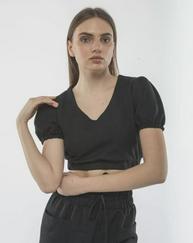 Kadin Keten Pantalon Ve Crop Takım