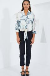Oversize Dökümlü Crop Saten Gömlek 906