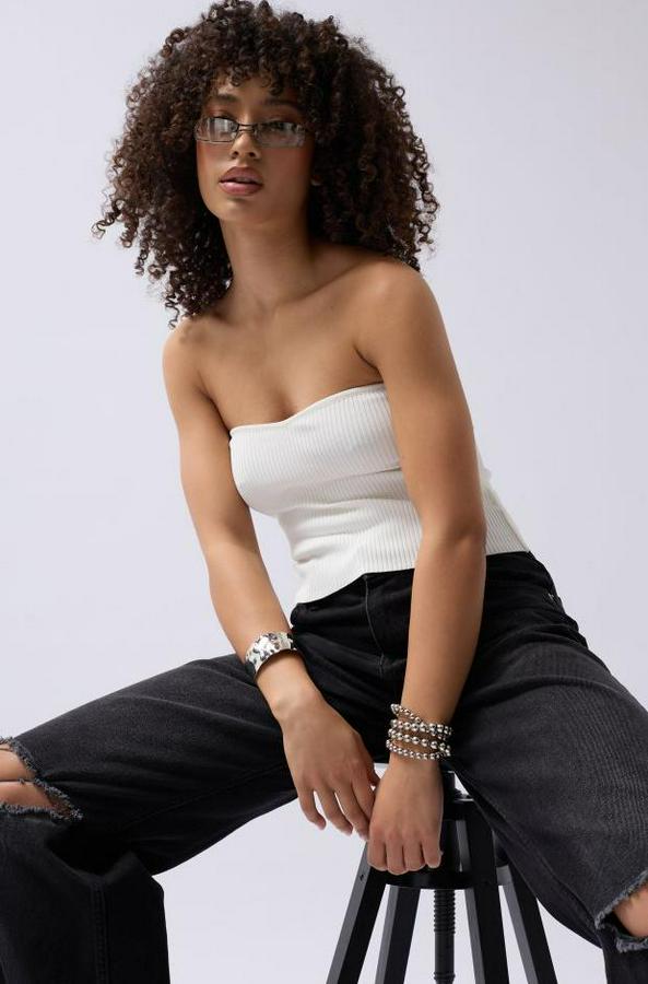 Straplez Dokulu Crop