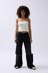 Straplez Dokulu Crop