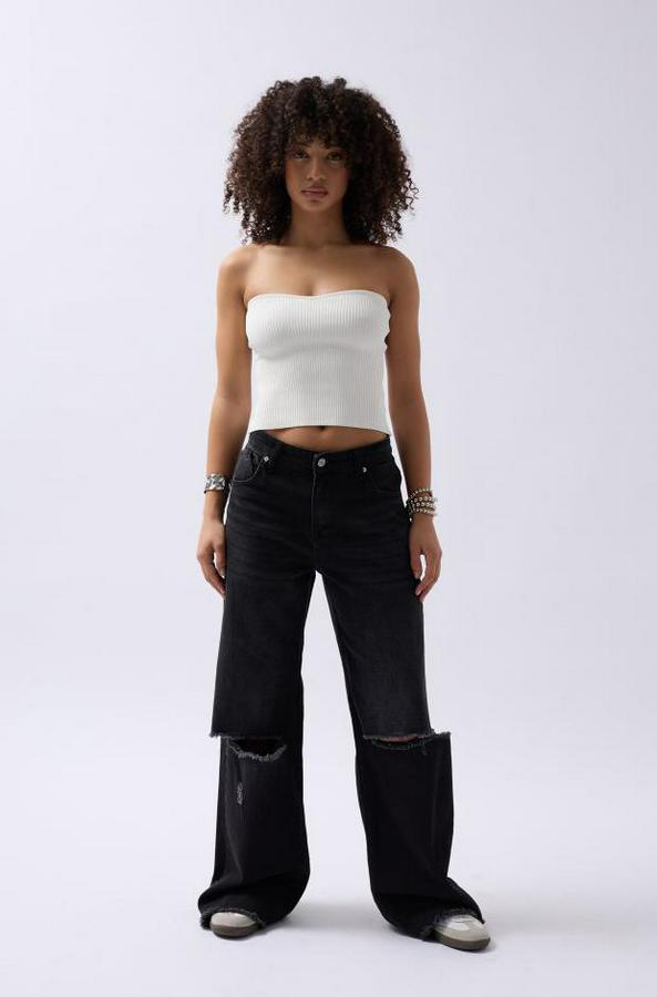 Straplez Dokulu Crop