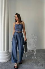 Tencel Crop Askili Bluz