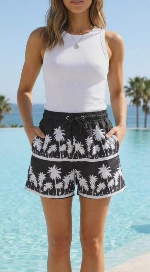 Deniz Şortu Fermuarlı Cepli File Astarlı Hızlı Kuruyan Premium