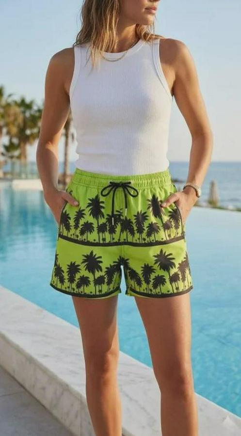 Deniz Şortu Fermuarlı Cepli File Astarlı Hızlı Kuruyan Premium