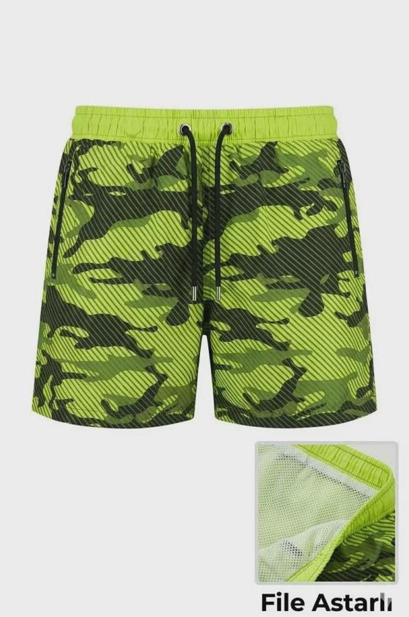 Deniz Şortu Fermuarlı Cepli File Astarlı Hızlı Kuruyan Premium