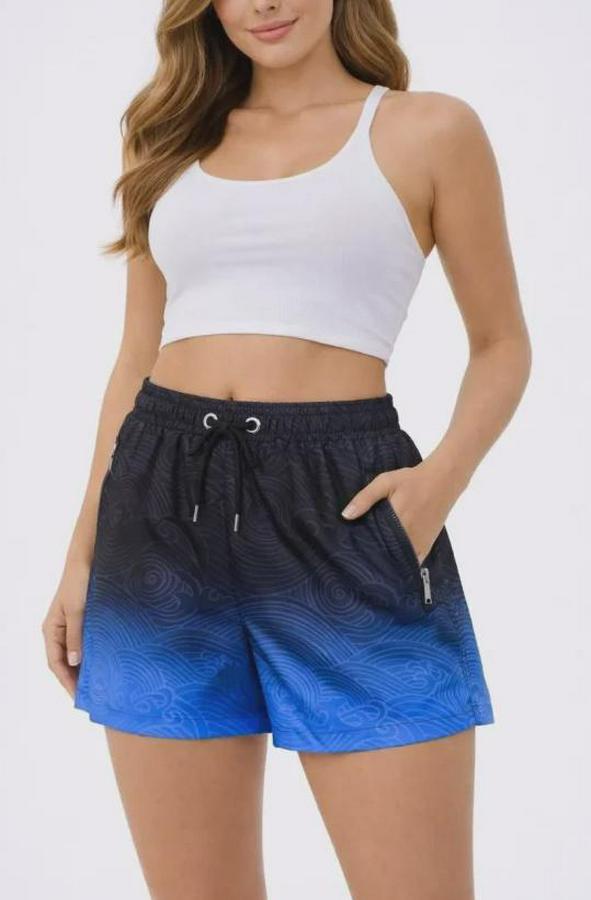 Deniz Şortu Fermuarlı Cepli File Astarlı Hızlı Kuruyan Premium