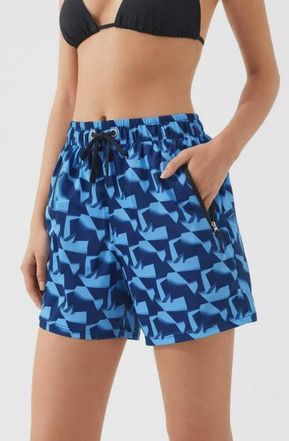 Deniz Şortu Fermuarlı Cepli File Astarlı Hızlı Kuruyan Premium