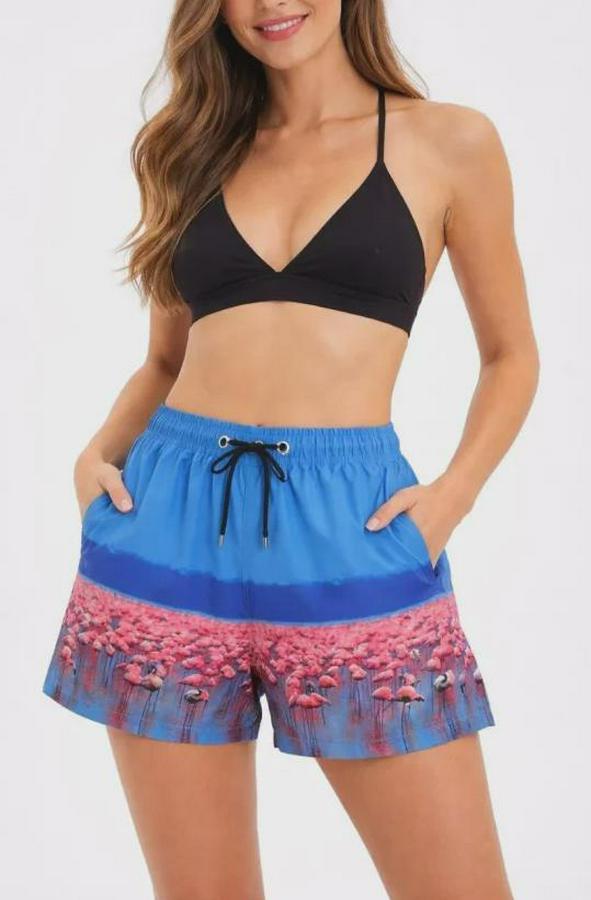 Deniz Şortu Fermuarlı Cepli File Astarlı Hızlı Kuruyan Premium