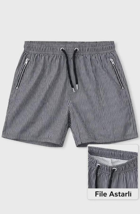 Deniz Şortu Fermuarlı Cepli File Astarlı Hızlı Kuruyan Premium