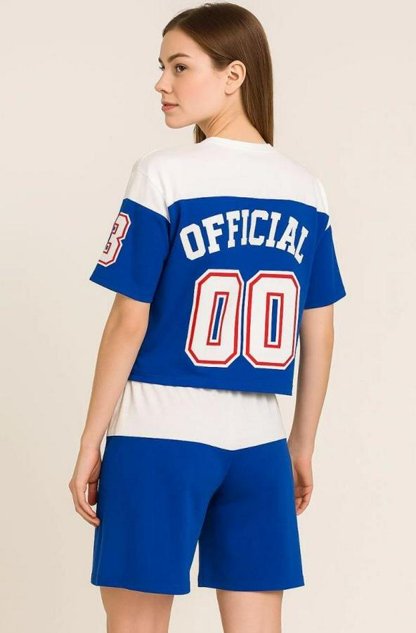 Dijital 00 Baskılı Şortlu Takım