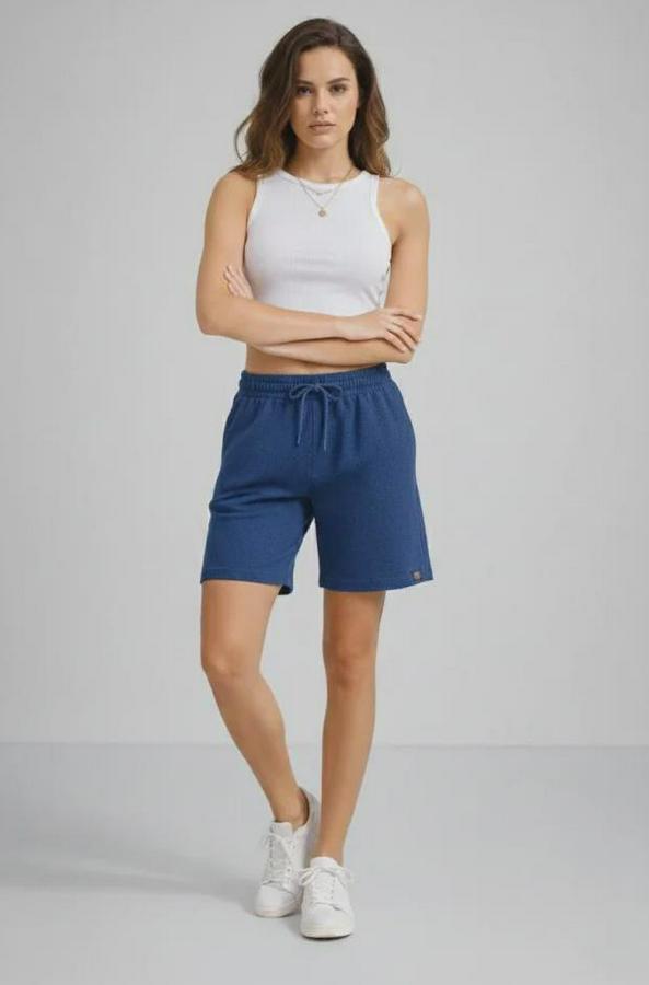 Dokuma Otoban Şort Beli Lastikli Bağcıklı, Cepli, Rahat Kesim Günlük Yazlık Şort