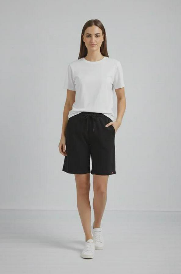 Dokuma Otoban Şort Beli Lastikli Bağcıklı, Cepli, Rahat Kesim Günlük Yazlık Şort