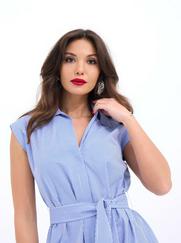 Elbise-Mavi Beyaz Çizgili