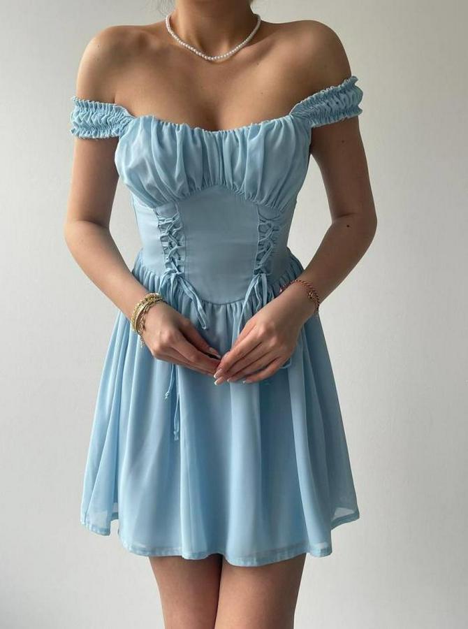 Aria Büzgü Askılı Elbise