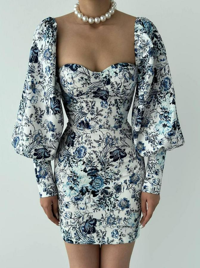 Arlon Balon Kollu Mini Elbise