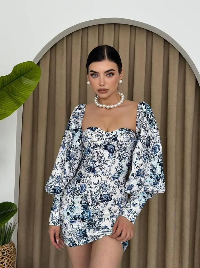 Arlon Balon Kollu Mini Elbise