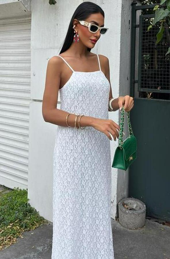 Askıları Ayarlanabilir Örme Dantel Elbise 2879