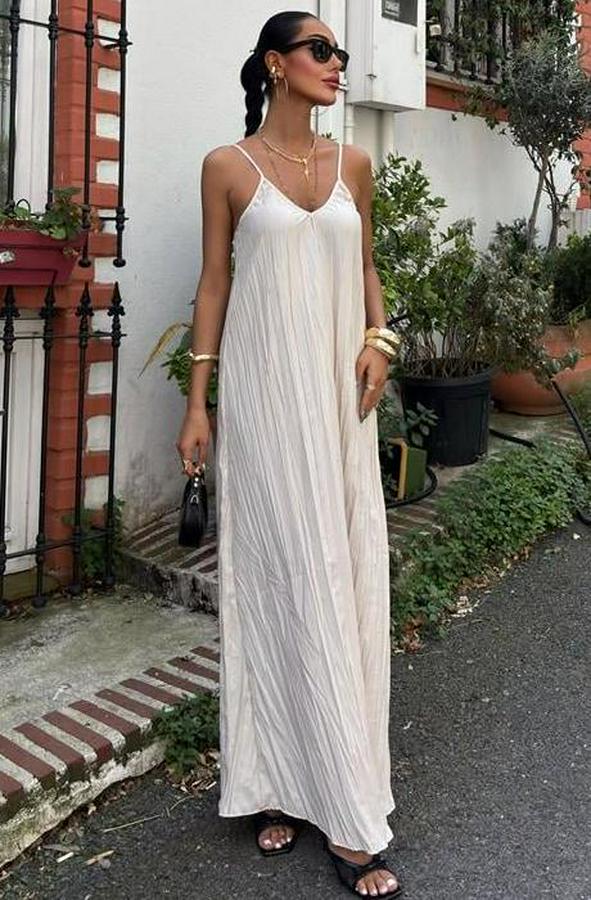 Askılı Maxi Boy Kraş Elbise 2900