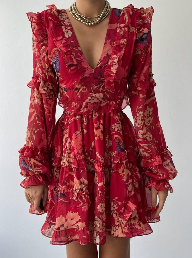 Avellino Sırt Dekolteli Elbise