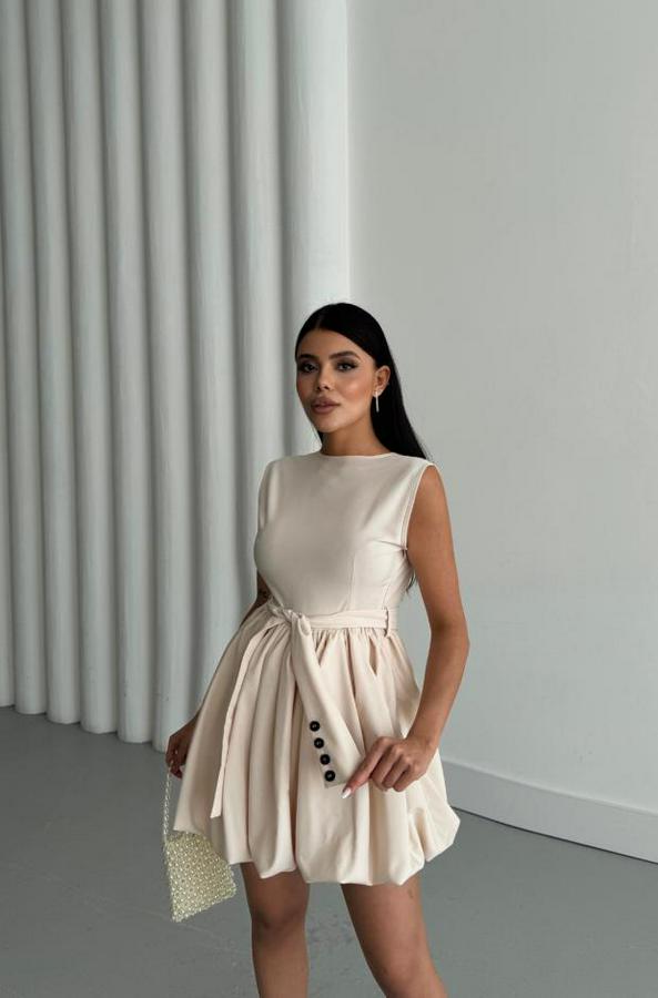 Balon Etekli Tasarim Kisa Elbise