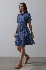 Baskılı Keten Elbise