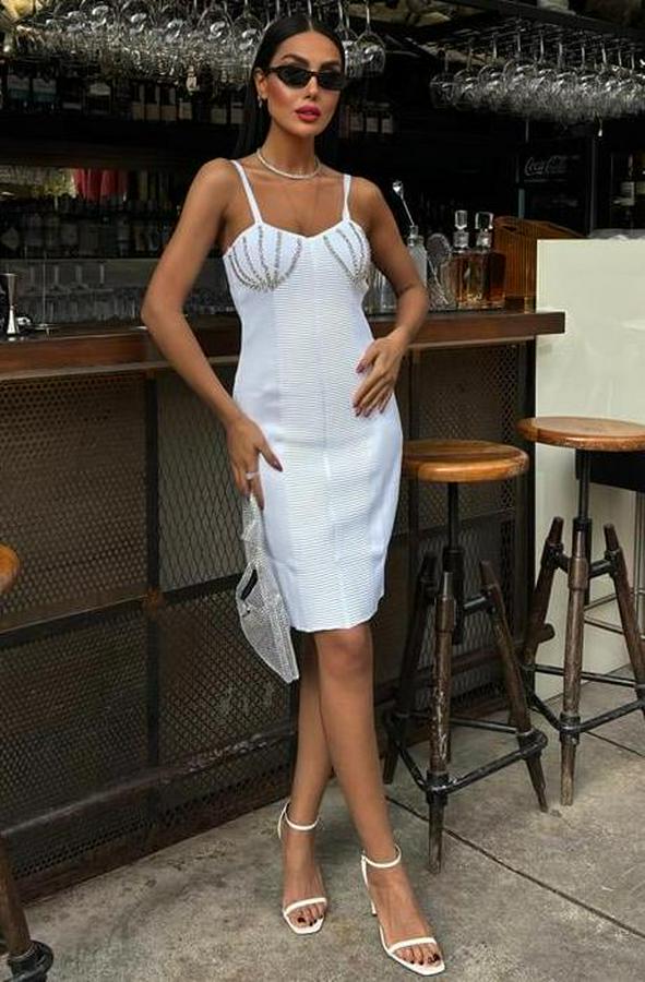 Belina Taş Detaylıı Mini Elbise 2804