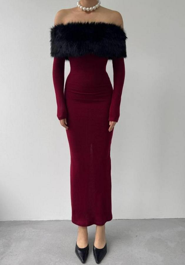 Bestia Straplez Tüy Detaylı Elbise