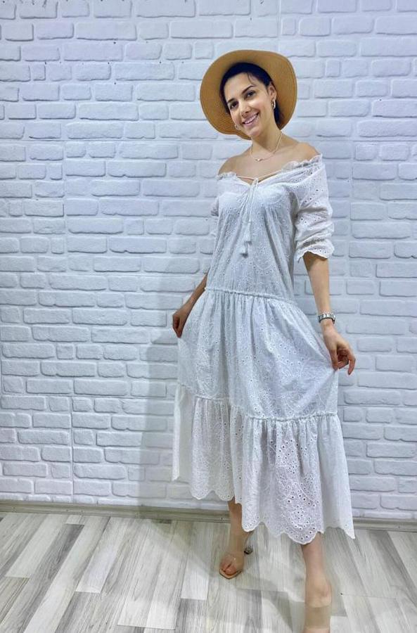 Beyaz Dantelli New Elbise