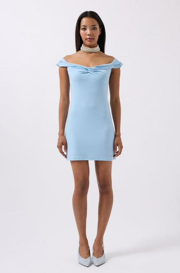 Büzgü Detay Omuz Askılı Mini Elbise