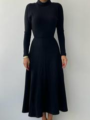 Dina Boğazlı Midi Elbise