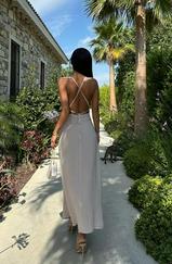 Emaline Sırt Dekolteli Şifon Elbise 2465-08