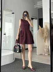 Fermuar Detaylı Mini Elbise