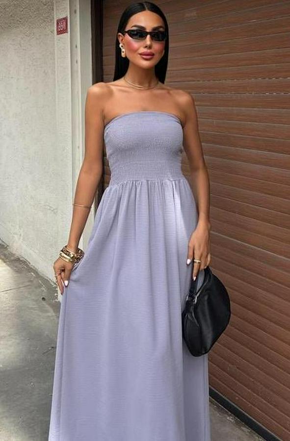 Göğsü Gipeli Straplez Elbise 2878